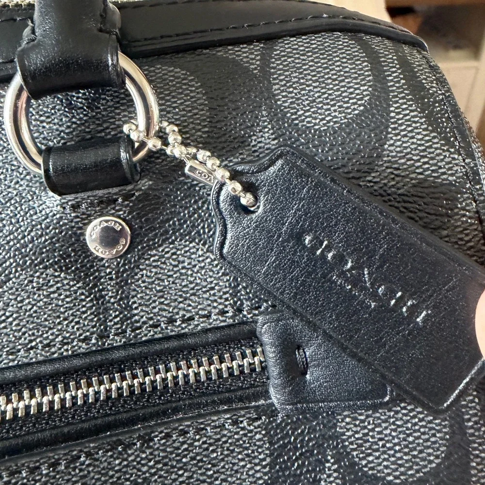 Coach Black and Charcoal Signature Satchel